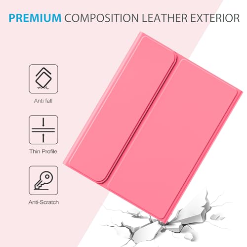 ProCase for iPad 11th / 10th Generation Case with Keyboard, Magnetically Detachable Wireless Keyboard with Multi-Touch Trackpad for iPad (A16) 2025 /10th Gen 2022 -Pink