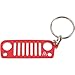 Alien Sunshade Jeep Wrangler JK JKU Grill Keychain, Made of Laser Cut Stainless Steel, Features Iconic D-Ring Connector (Firecracker Red)