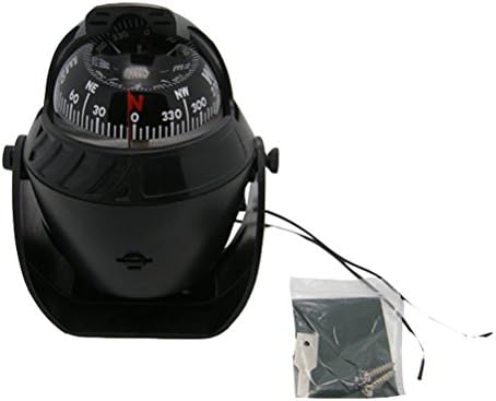 HOPPEN Black Electronic LED Light Marine Digital Navigation Compass Suitable for Boat
