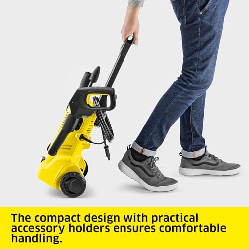 Kärcher high-pressure washer K 2, pressure: max. 110 bar, flow rate: 360 l/h, area: 20 m²/h, weight: 4.2 kg, high-pressure gun, high-pressure hose, dirt blaster