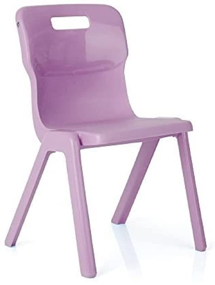 Titan One Piece Classroom Chair, Plastic, Purple, Size 2 for Ages 3-5 Years, Pack of 5