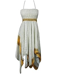 Women Halter Dress Handkerchief Hem Two Layer Printed Summer Fashion Boho Chic Sundress