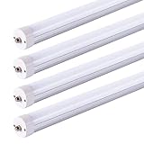 JESLED T8 T10 T12 8FT LED Tube Light Bulbs, 50W 6000LM, 5000K Daylight White, Single Pin Fa8 LED Replacement for Fluorescent Fixtures, Frosted, Ballast Bypass, Warehouse Workshop Garage Lights (4Pack)