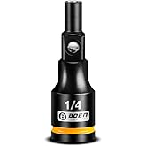 BOEN Magnetic Socket Extension, 1/4" Drive Magnetic Socket Adapters for Keep Bolts, CR-MO Steel Extension Bars with Magnetic Tips