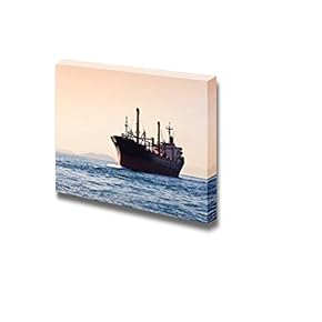 Canvas Prints Wall Art - A Cargo Ship Sailing on The Sea | Modern Wall Decor/Home Decoration Stretched Gallery Canvas Wrap Giclee Print & Ready to Hang - 12" x 18"