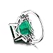Jewelrypalace Women's 6.46ct Nano Russian Simulated Emerald 925 Sterling Silver Ring