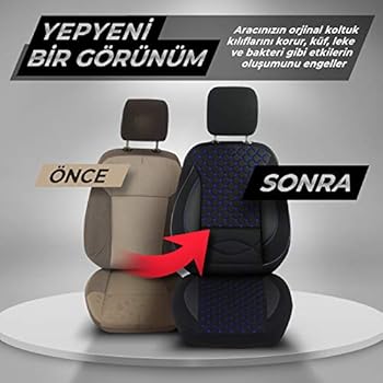 universal binek arac uyumlu ortopedik kumas oto koltuk kilifi deluxe boss star serisi mavi nakisli amazon com tr
