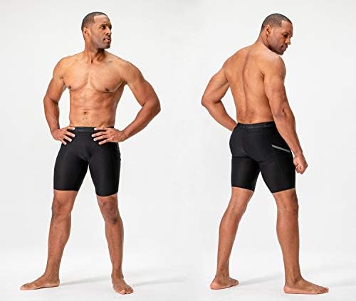 DEVOPS Men's 3 Pack Sports Performance Active Compression Cool Dry Baselayer Shorts 3 4110ekopk5L. AC