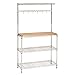 Seville Classics Bakers Rack Kitchen Workstation with Rubber Wood Top