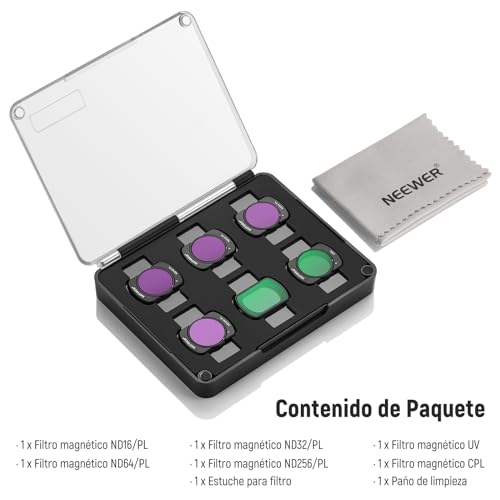 NEEWER Juego de filtros magnéticos ND/CPL Compatible con dji OSMO Pocket 4 y Pocket 3 / Xtra Muse cámara de acción, Paquete de 6 filtros UV CPL ND16/PL ND32/PL ND64/PL ND256/PL
