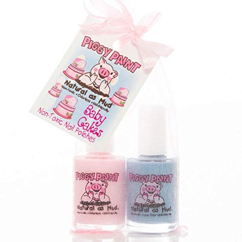 Piggy Paint Non-toxic Girls Nail Polish - Safe, Chemical Free - Babycakes 2 Pack