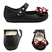 iFANS Girls Sweet Dot Bow Princess Sandals Shoes Mary Jane Flats for Toddler/Little Kid Black, 9 Narrow Toddler