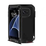 Love Mei Powerful Case Waterproof Shockproof Aluminum Metal Cover for Samsung Galaxy S7 Edge (Black)