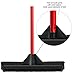 Pet Hair Remover Rubber Broom with Built in Squeegee - Carpet Rake for Pet Hair Removal on Hardwood Floor, Carpet & Tile - Picks Up More Dust & Debris - Rinse to Clean