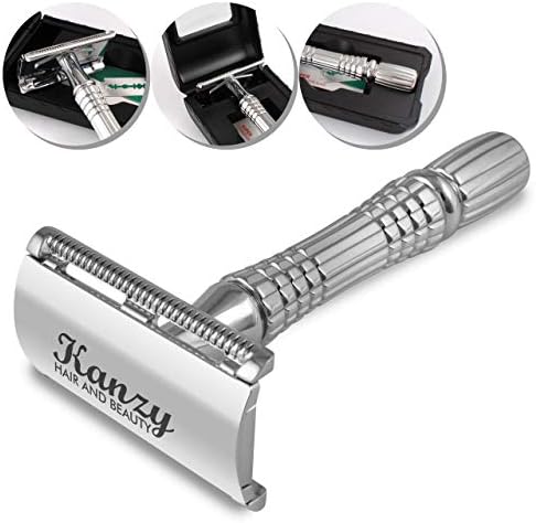 KANZY Double Edge Safety Razor | High quality Shaving KIT, classic Razor for men and women for the perfect shave.