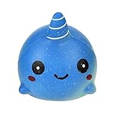 Squishy Whale Slow Rising Toys, Staron Jumbo Soft Squishies Exquisite Whale Stress Reliever Squishy Scented Charms Toys for Kids and Adults (A)