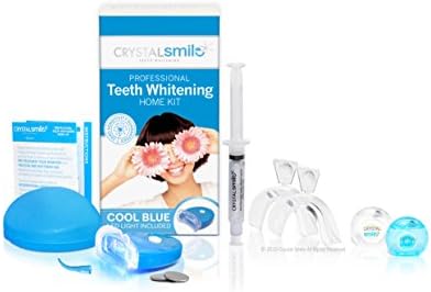Teeth Whitening Professional Home Kit by Crystal Smile. EU & UK Approved. UP TO 10 SHADES LIGHTER with the Professional High Grade Peroxide Free Tooth Whitener Gel. Safer than the best Teeth/Tooth Bleaching, Whitening Kits, Pens & Other Bleach Whitening Systems. All Products made in the U.S.A