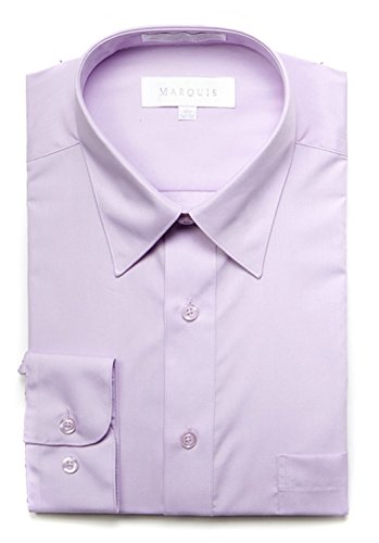 Marquis Men's Lilac Long Sleeve Regular Fit Dress Shirt