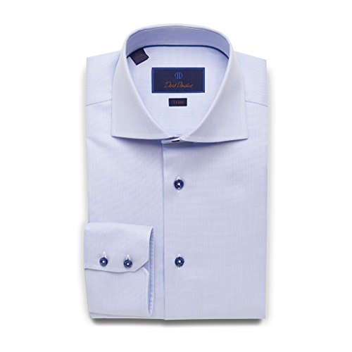 David Donahue Super Fine Cotton Barrel Cuff Trim Fit Dress Shirt 16