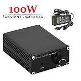 Subwoofer Amplifier Receiver 100Watt Mini Hi-Fi Digital Class D Integrated Stereo Audio Amp for Sub Bass + Power Supply TP-01