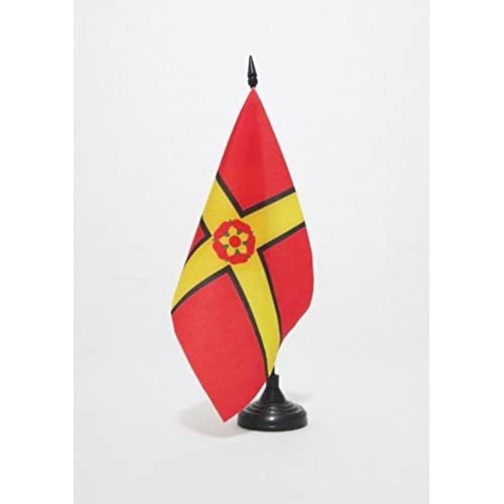 AZ FLAG Northamptonshire New county Table Flag 5'' x 8'' - Northamptonshire New county Office Decoration 100% Polyester 21 x 14 cm - Mini Desk Flag with Pole and Black Plastic Base