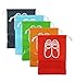 Zmart Travel Shoe Bags 5 Colors Storage Bags See-though 2 in 1 Shoes Bags for Women Portable Waterproof Bag 5-Pack with Drawstring Closure