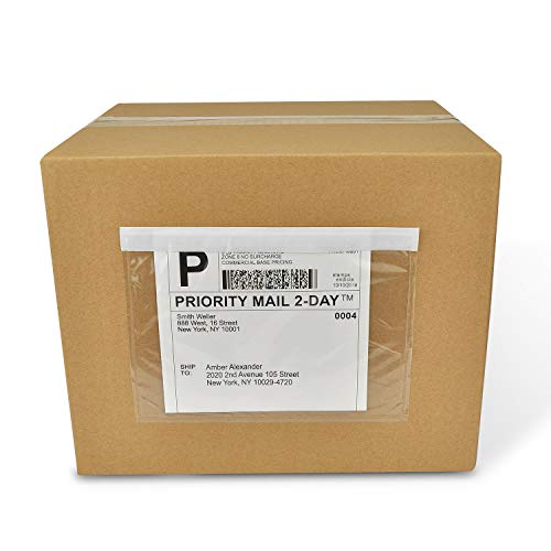 Methdic 7.5" x 5.5" Clear Strong Adhesive Packing List Shipping Labels Envelopes Pouches (500 Pack)