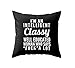 LEIOH Decorative Cotton Linen Square Unique Classy Woman WHO SAYS Fuck A LOT Printed Pattern Black Throw Pillow Case Cushion Cover 18 x 18 Inches, for Mom