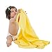 Hooded Towel - Baby Towel with Bonus Washcloth & Rubber Ducky. The Perfect Baby Gift by Squishy Bubs