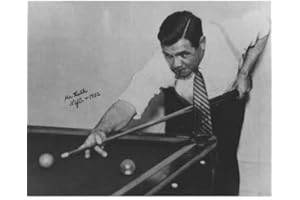 DS Decor Photos Quality Digital Print of a Vintage Photograph - Babe Ruth Playing Billiards NYC, 1922. Black & White 11x14 inches - Luster Finish