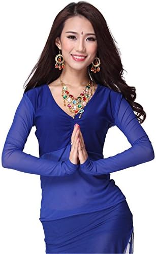 Women Sexy Dance Tops Belly Dance Costume Long Sleeve Tousha Top Dancewear Belly Tops