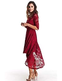 ANETTE Vestido de noche para dama de honor, vestido de cóctel semiformal con mangas 3 4 de encaje floral de alta calidad para mujer