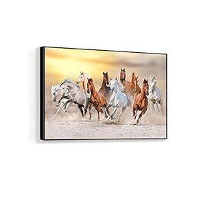 Running the Open Range - Framed Canvas