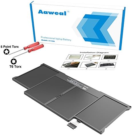 Laptop Battery for Apple MacBook Air 13 inch A1466 A1369 （Late 2010 Mid 2011 Mid 2012 Mid 2013 Early 2014 Early 2015）fits A1377 A1405 A1496  Aaweal® (55Wh/7200mAh)