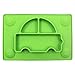 Innerneed One Piece Silicone Baby Placemat Kid Suction Divided Toddler Plate Feeding Plate Tray, Dishwasher and Microwave Safe, for Dining Table/Highchair (Green)