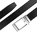 Leather Belt Men’s Ratchet Belt Genuine Belt 1.3” Wide No Hole Leather Dress Black Belt … (Black A, Waist: 36-40)