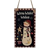 Aurorax Indoor and Outdoor Wood Holiday Christmas Hanging Door Decorations and Wall Signs, Winter Wonderland Decor, For Home, School, Office, Party Decorations (G)