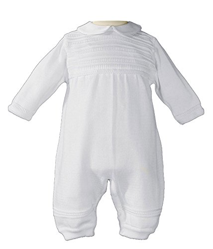 Boys Cotton Knit Christening Outfit Christening Baptism Romper 6M