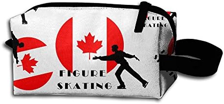 Canadian Flag Figure Skating Womens Colorful Handbag Waterproof Make-up Bag