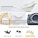 ViviPet Cat Dining Table - 15° Tilted Platform Pet Feeder_ Solid Pine Stand with Ceramic Bowls – Elevated Cat Feeder Raised Cat Bowl Mykonos Collection (Wood Stand, White Bowls)