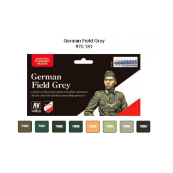 Vallejo 070181 Farbset, Deutsches Uniform-Grau, WWII, 8x17 ml – Bild 4