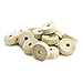 1 inch x 3/8 inch Flat Slab Wooden Toy Wheel, 1/4 inch Hole - Unfinished Blank | 50 Pack
