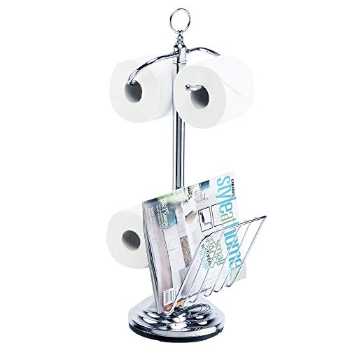 Better Living Products 54542 Toilet Valet Free Standing Toilet Tissue Holder and Dispenser, Chrome