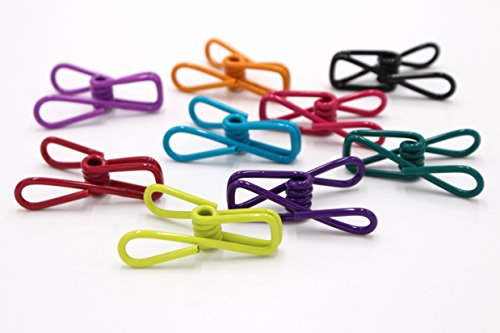 Pack of 60 - Multi-purpose Clothesline Utility Clips, Steel Wire Clips (Assorted Colors)