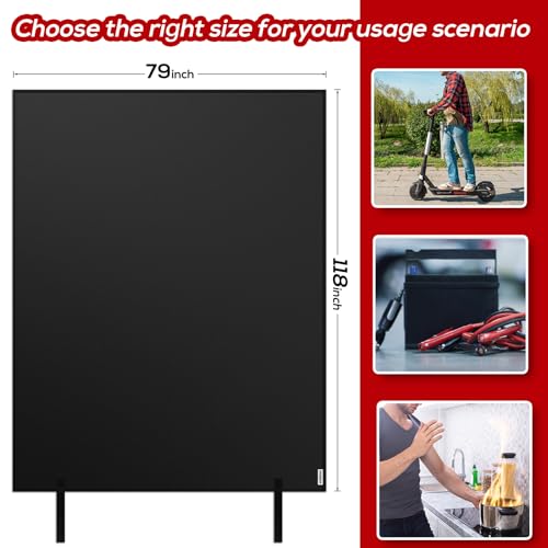 Fire Blanket 200 x 300 cm, Fire Protection Blanket for Lithium Batteries, Battery Storage, Electric Fires, Fire Blanket for E-Scooter, Grease Fires, Car Fireplace, Grill, Leaf Vacuum etc. Professional Fire Extinguisher Blanket