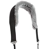 Sheepskin Lined Camera Strap, Naturally Breathable, Soft, Comfortable - Black