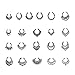 Aoyoho 21Pcs Fake Septum Clicker Nose Ring Rhinestone Non Piercing Hanger Clip Body Jewelry (Silver)