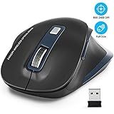 Wireless Mouse, RATEL 2.4G USB Wireless Ergonomic Mouse Computer Mouse 6 Buttons Laptop Mouse USB Mouse with Nano Receiver 2400 DPI 5 Adjustment Levels Cordless Wireless Mice for Windows-Blue
