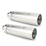 TISINO Female RCA to XLR Male Adapter, XLR to RCA Converter Gender Changer Audio Coupler Connector - 2 Pack
