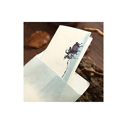 DLOnline 80 Pcs Writing Stationery Paper and Envelopes,Letter Set,8 Styles of Ink Painting Classic Vintage Antique(64 Letter Paper + 16 Envelopes) - Thumbnail 5